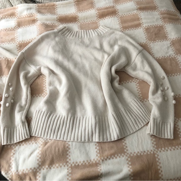 Altar'd State Cream Crew Neck Sweater with Textured Knit - Picture 5 of 7
